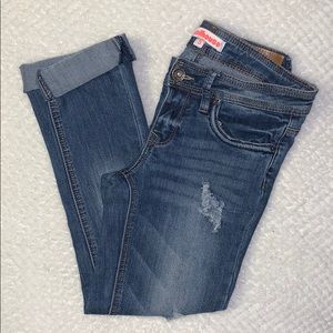 Ripped low waisted denim jeans